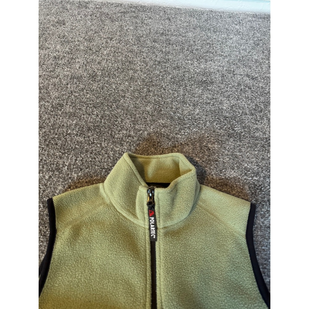 Eddie Bauer Polartec Fleece Vest Sage Green Full Zip Mock Neck Womens Small - Picture 8 of 11